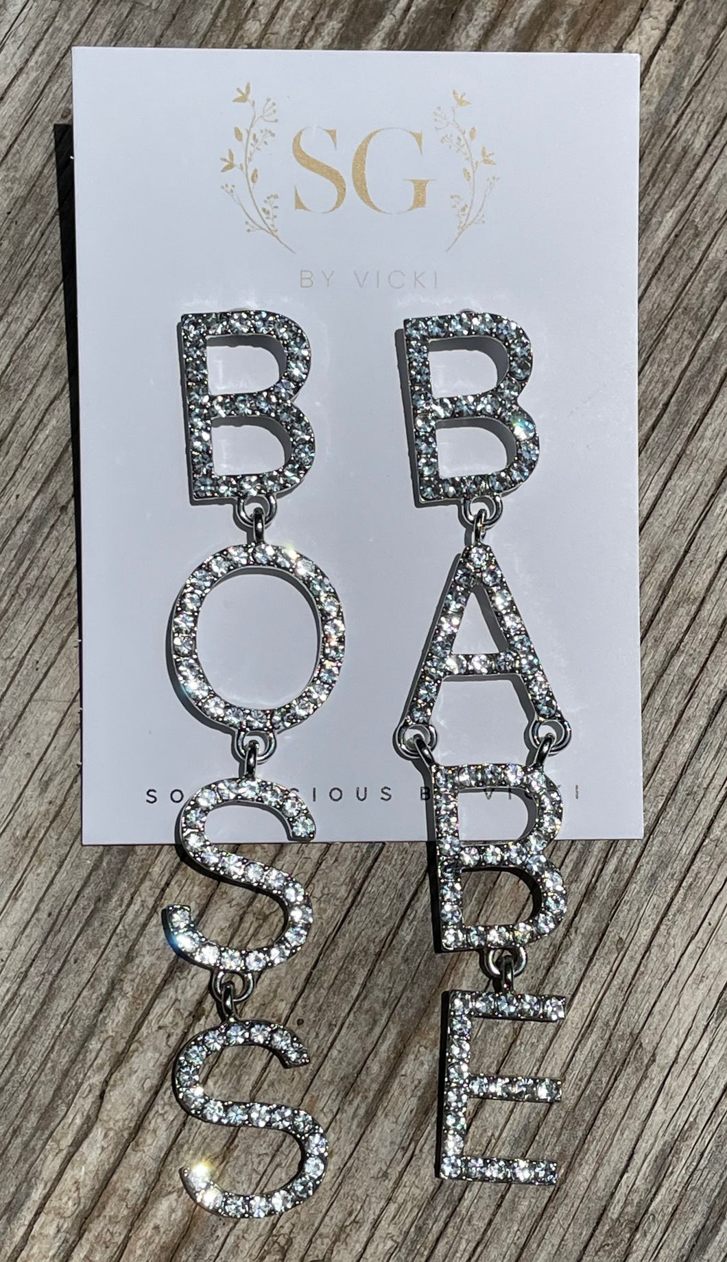 Boss Babe Silver Earrings